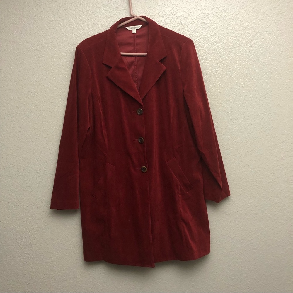 TravelSmith Red Velveteen Pea Coat